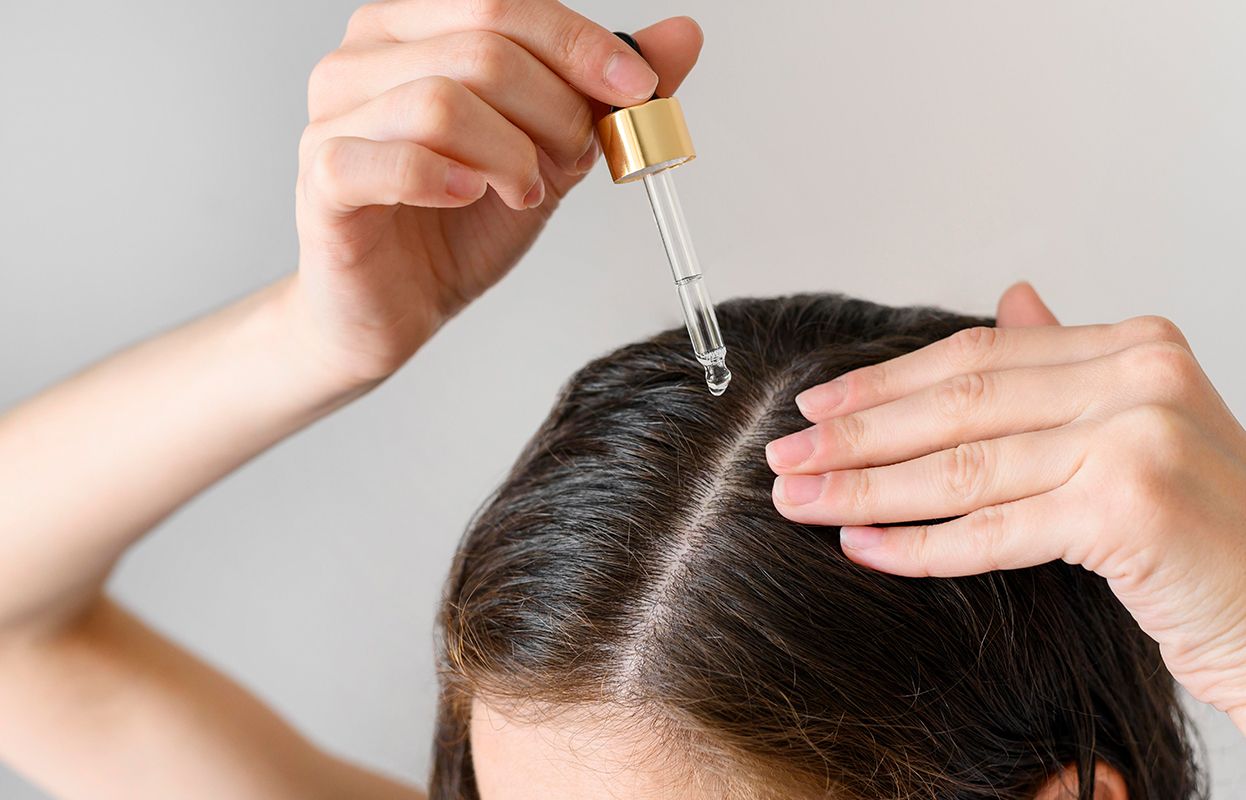 Applying Coconut Based Hair Oil