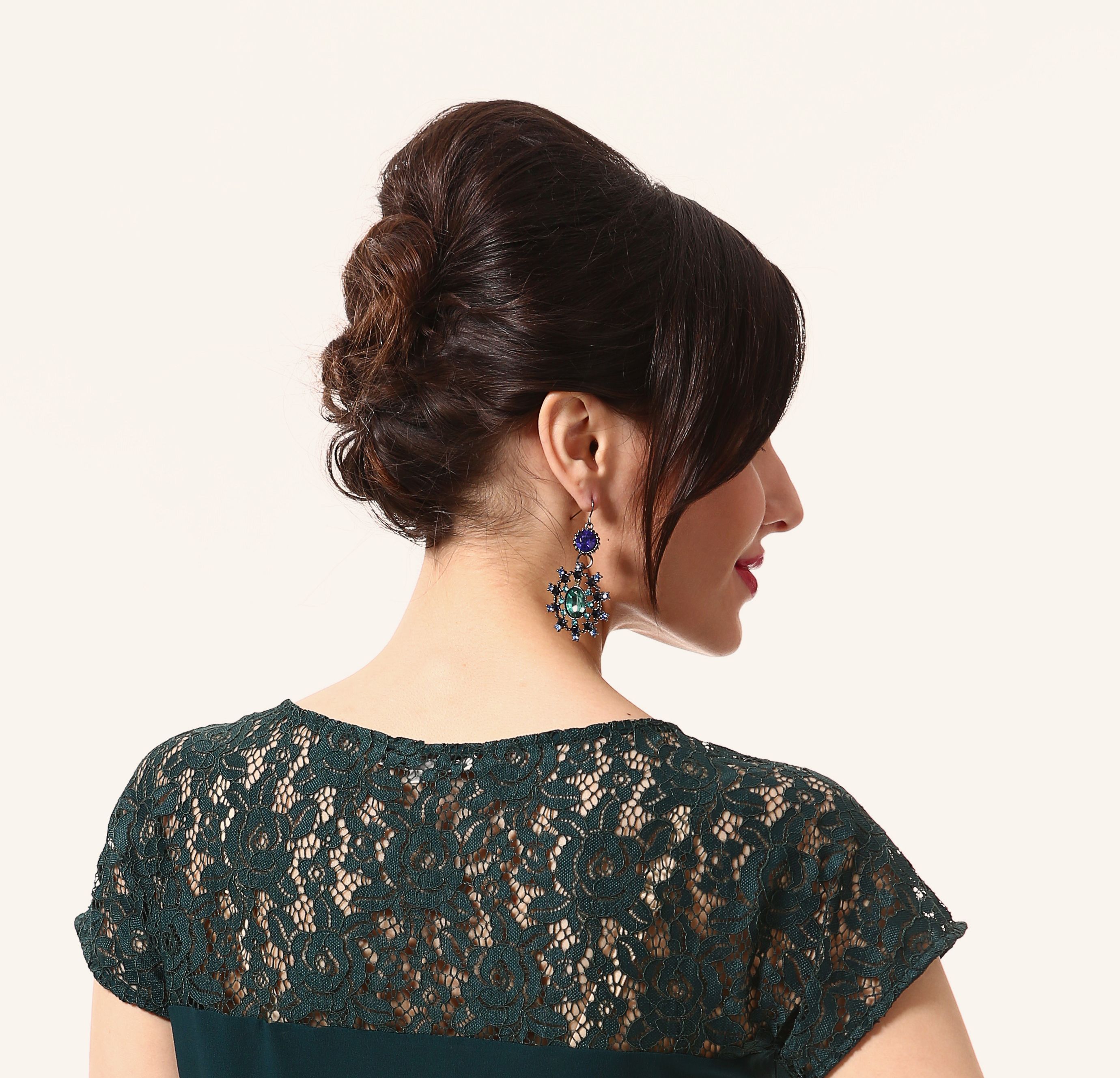 Braided Wavy Bun with Side Flicks