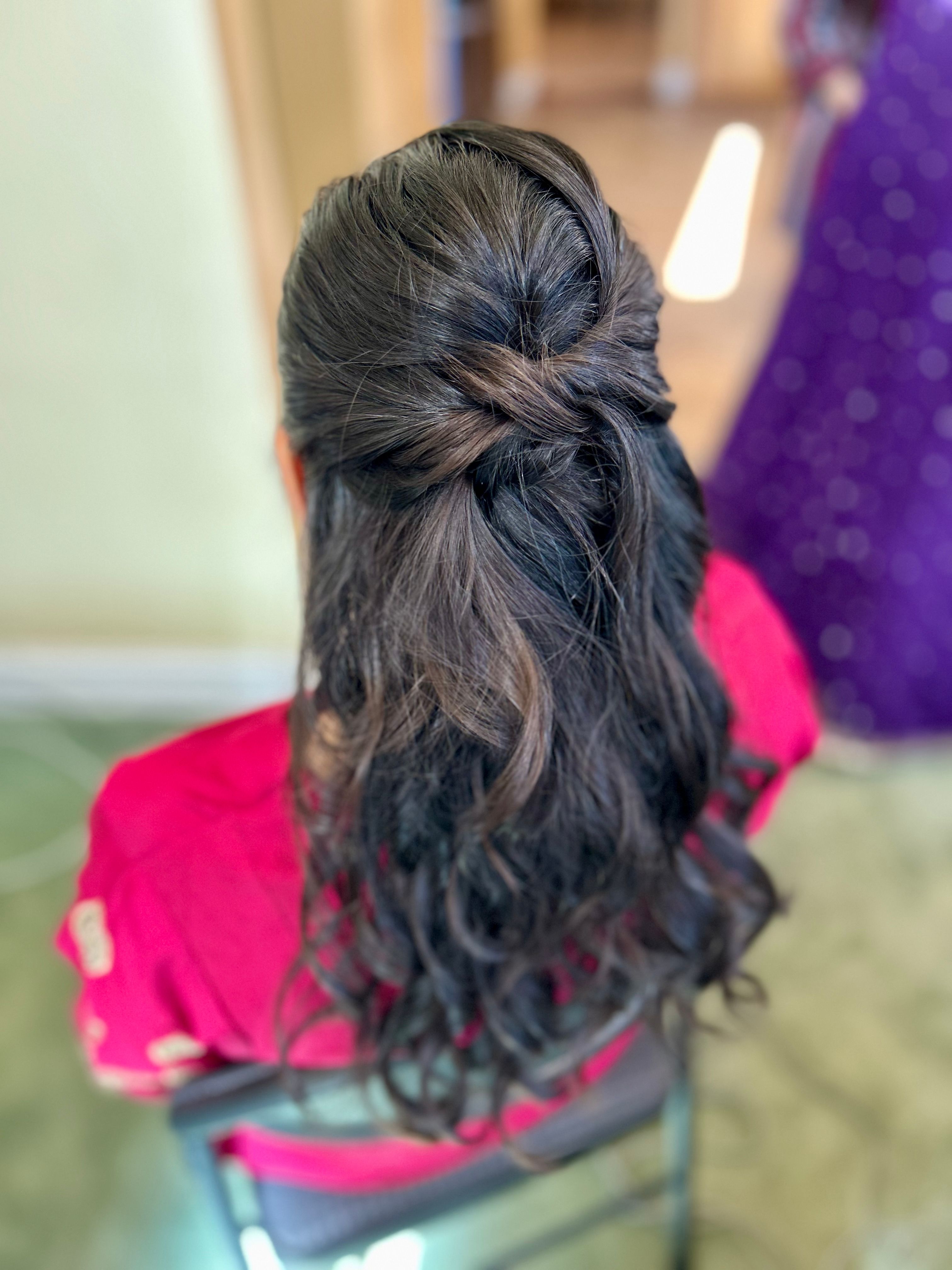 Half-Up Twisted Crown Hairstyle