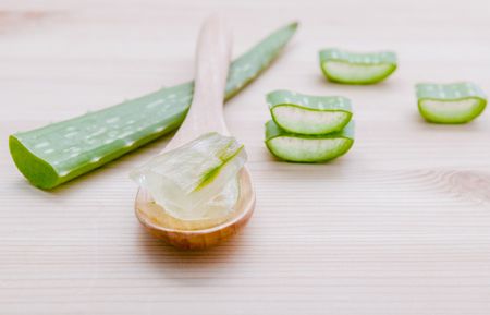 Thinly cut slices of Aloe Vera