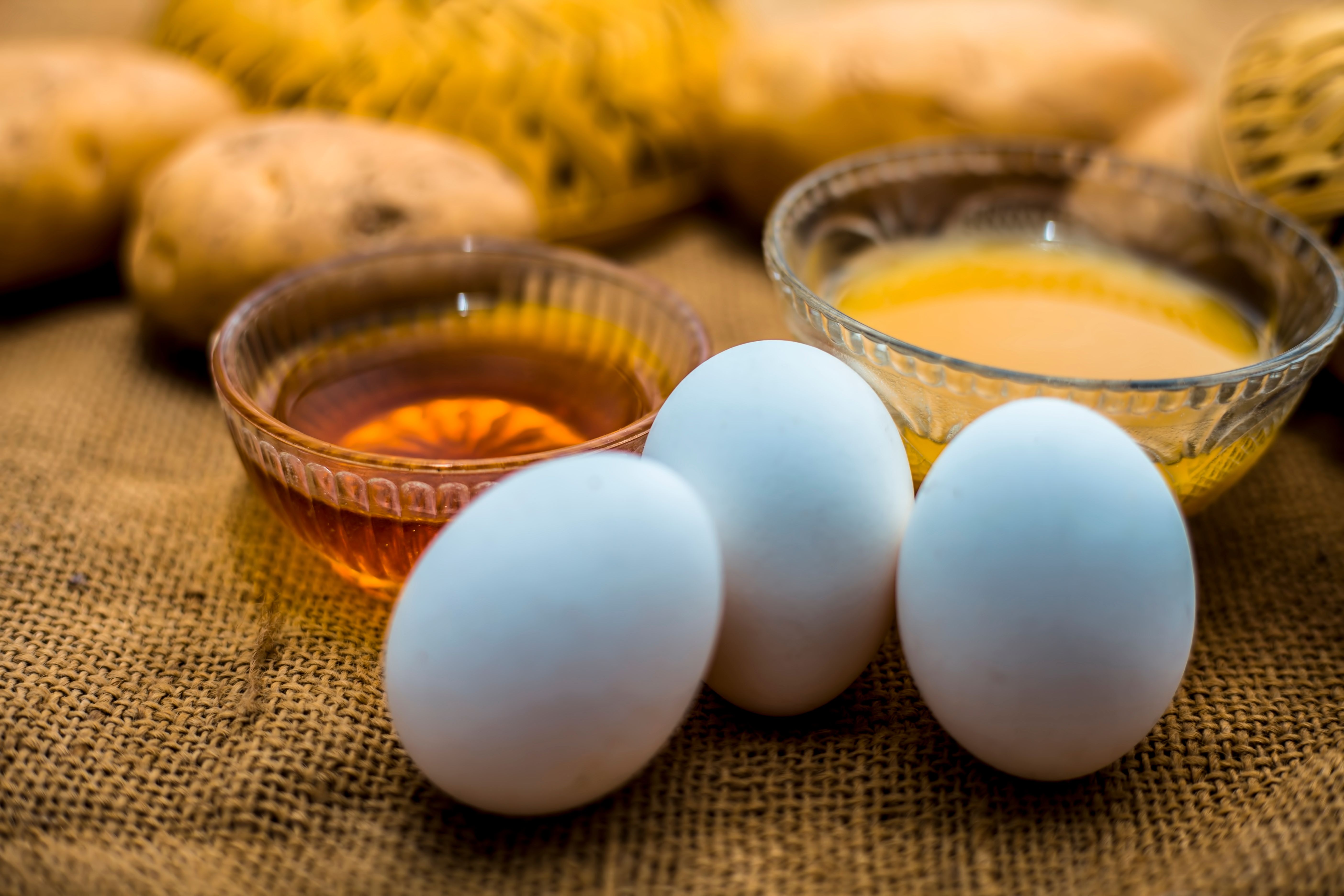 Egg and honey for hair