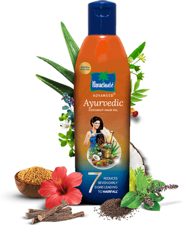 Parachute Advansed Ayurvedic Hair Oil with its ingredients