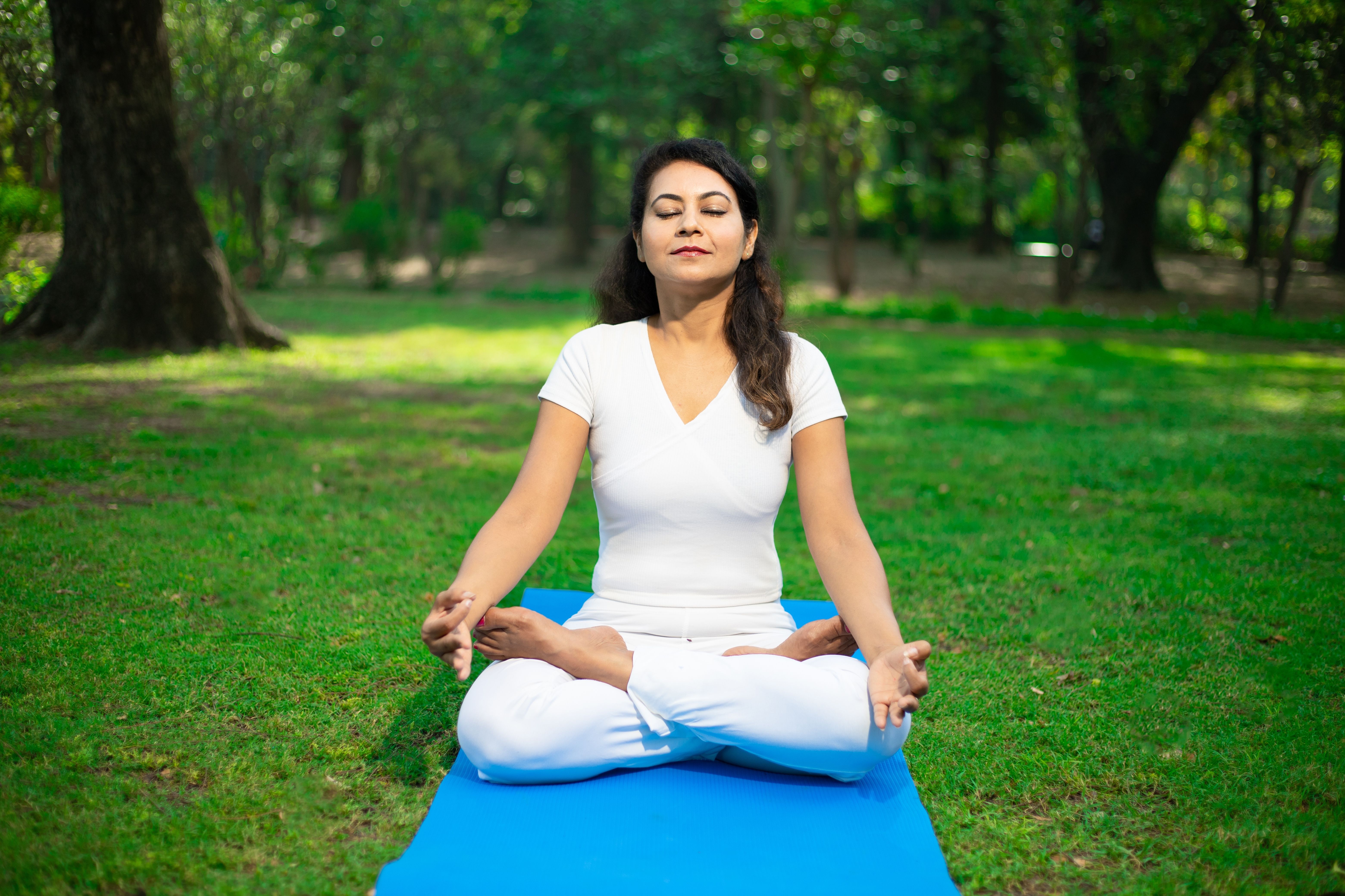 Woman doing yoga and meditation