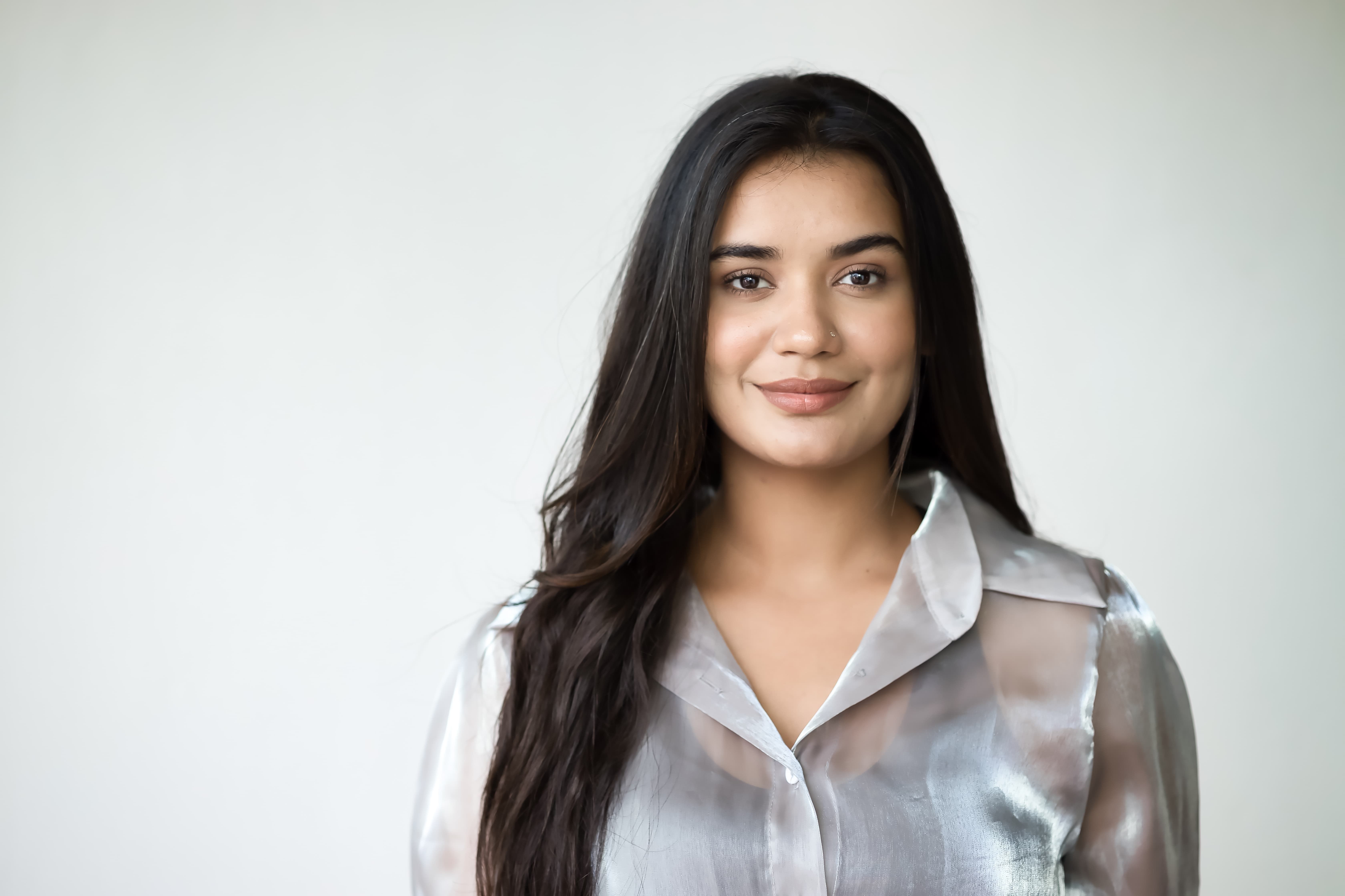 Girl with thick and long hair