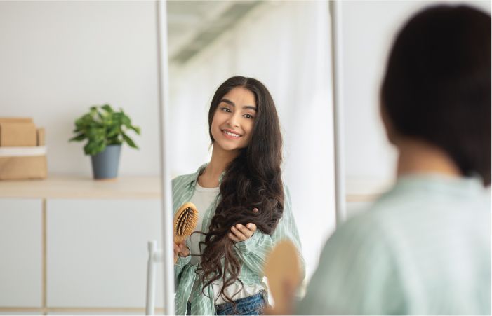 Women Brushing Her Hair