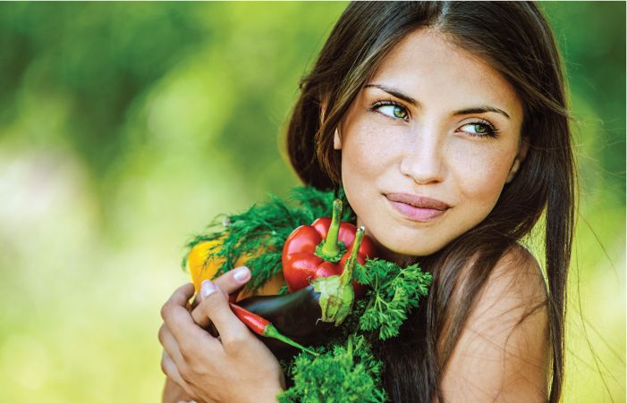 Women with Vitamin C Vegetables