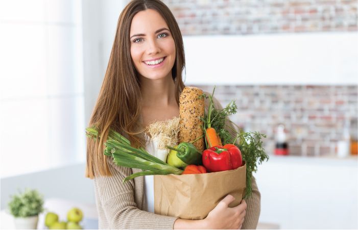 Women with Vegetables for Vitamin B6