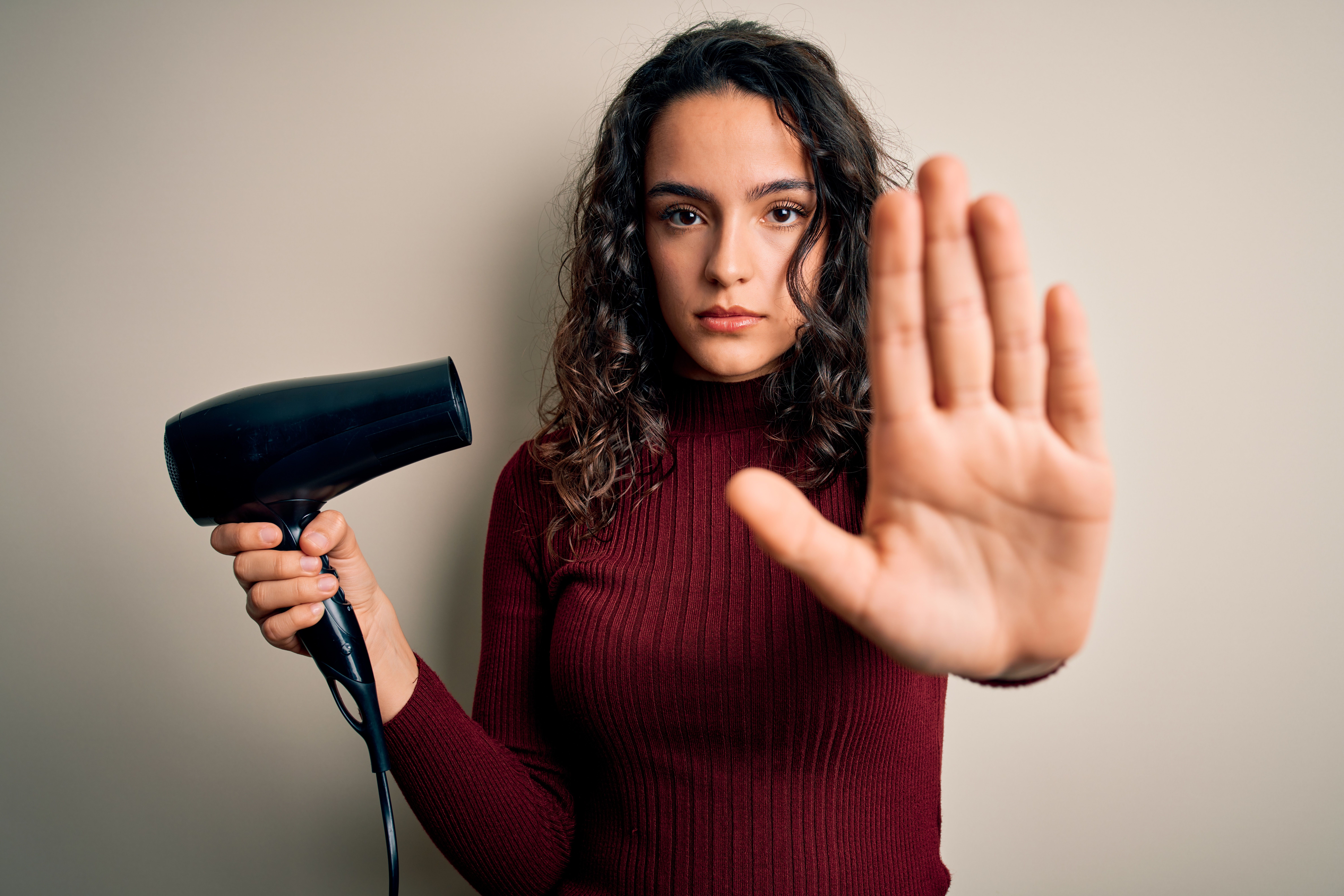 Girl Avoiding Blow drying